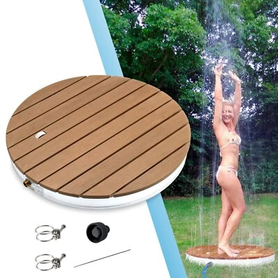 Gartendusche Aussendusche Bodendusche mobile Outdoordusche runde Garten Pool WPC - Bild 1 von 4