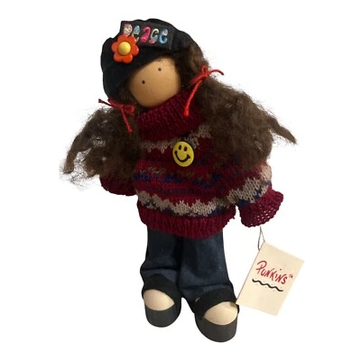 Muñeca de madera alta vintage Punkins Lizzie Alex Peace On Earth Y2K hecha en EE. UU. Foto 1 de 4