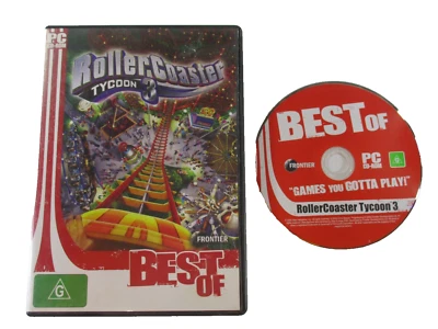 Rollercoaster Tycoon 3 PC CD ROM Game G Region Free 2004 Atari No Manual Tested - Image 1 of 4
