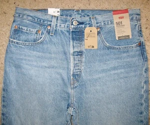 Neu mit Etikett Levi's 501 Original Cropped High Rise Straight Leg Jeans Knopfleiste; 31 x 26 - Bild 1 von 14