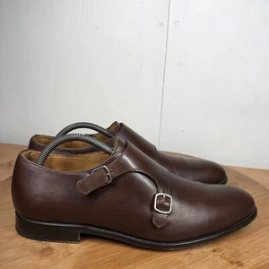 Jack Erwin Shoes Mens 9 Oxfords Double Monk Strap Classic Brown Leather - Picture 1 of 11