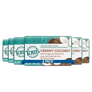 6-Pack Moisturizing Coconut Bar Soap with Organic Virgin Coconut Oil, 5 oz - Picture 1 of 11
