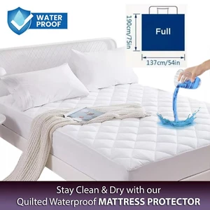 100% Waterproof Mattress Protector mattress pad Quilted Mattress Cover Full size - Picture 1 of 13