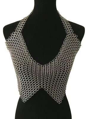 Medieval Chainmail Metal Top - Halter Armor Bra LARP Costume - Image 1 of 4
