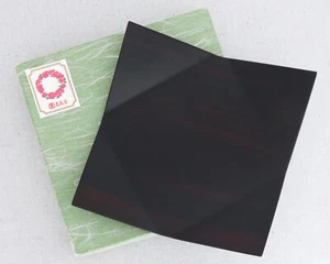 Vintage Minimalist Modernist Geometric Ebony Wood Catchall Serving Tray Dish 8⅞” - Picture 1 of 8