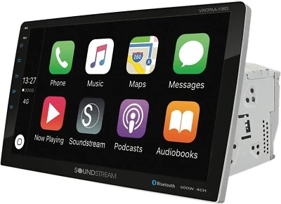 Soundstream VRCPAA-106F 10.6-Inch Double-DIN DVD Head Unit w Bluetooth, CarPlay - Image 1 of 4