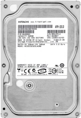 HITACHI CINEMASTAR 5K320 HCS5C3232SLA380 320GB 5700U/min 8MB SATA II 3.5'' Zoll - Bild 1 von 3