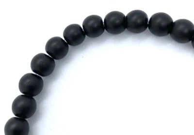 Onyx Edelstein Schmuckperlen 65 Stück - Schwarz matt - 6mm Rund - Bild 1 von 4