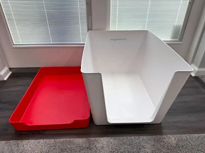 Baño para perros - Base roja - Caja de arena interior para perros pequeños/medianos - Nunca usada Foto 1 de 3