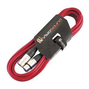 Macho a Cable Hembra Mic XLR / Micrófono Balanceado / Cable Conector 3m Rojo - Imagen 1 de 2