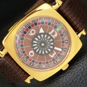 OROLOGIO SVIZZERO ART DECO CARICA MANUALE UOMO RICONDIZIONATO QUADRANTE COLORE MARRONE a431271-a - Foto 1 di 9