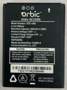 Batterie Spécification OEM pour Verizon Orbic Journey V RC2200L BTE-1400 1400mAh - Photo 1 sur 3