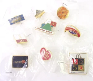 Lot Of 9 Assorted McDonald's Crew Employee Lapel Hat Pins New In Package B - Picture 1 of 8