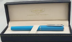 Penna stilografica Conklin Coronet turchese e cromata - pennino medio - NUOVA in scatola - Foto 1 di 4