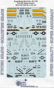 Superscale Decals Nr.48-1149 F/A-18F VFA-103 CAG & Lo Vis Jet 1/48