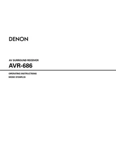 Manuel du propriétaire du récepteur surround Denon AVR-686s AV - Photo 1/1