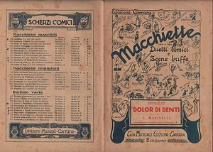 SPARTITI-MACCHIETTE DUETTI COMICI E SCENE BUFFE-DOLOR DI DENTI-1936-L751 - Imagen 1 de 1