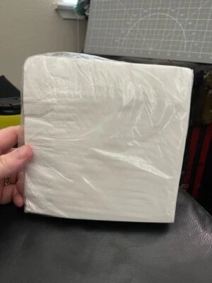 White 3-Ply Beverage Napkins 50ct.  Tableware Decorations Supplies New!!! - Image 1 of 2