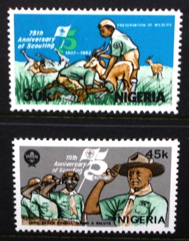 NIGERIA 1982 75th Anniversary of Boy Scout Movement. Set of 2. MNH. SG429/430 Cover