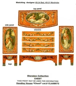 1:12 scale Natasha Beshenkovsky's Mini Decoupage Decor-Sheraton Collection Chest - Picture 1 of 12