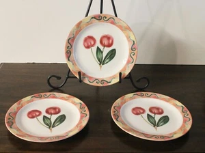 3 Epoch SOMERVILLE E107 Bread & Butter - Dessert Plate 7 1/2" Cherry Design - Picture 1 of 4