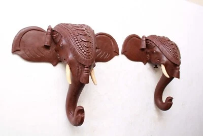 Estatua de elefante indio grande vintage colgante de pared escultura antigua decoración del hogar arte Foto 1 de 4