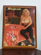 Vintage Snap On Wood Epoxy Clock Red Thunderbird blonde man cave Ford