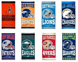 NFL Assorted Teams 30" x 60" Fiber Reactive Beach Pool Dorm Towel NEW - Picture 1 of 9