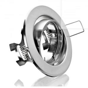 10er Set Einbaurahmen Metall Eisengebürstet Ø88mm mit GU10 Fassung #7049 - Bild 1 von 2