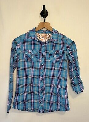 Girl s Blue And Pink Plaid Long Sleeve Shirt ...