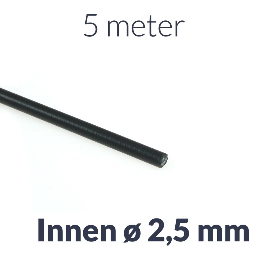 5m x Bowdenzughülle schwarz innen ø2,5mm für Moped, Motorrad Bremse Kupplung Gas - Bild 1 von 1