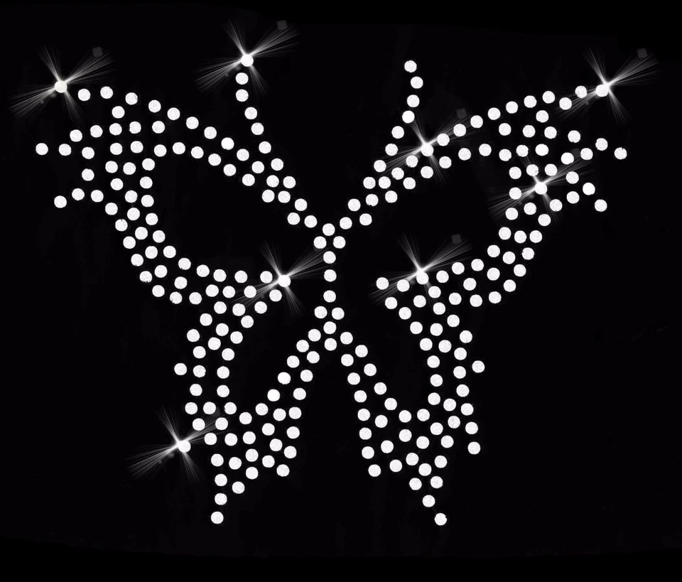 Strass Schmetterling Bügelbild Applikation Glitzer Tier Hotfix - Bild 1 von 1
