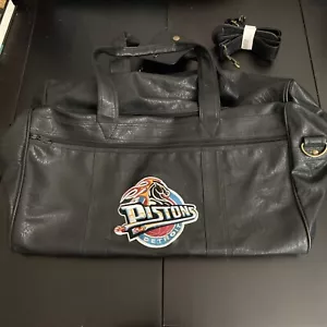 Bolso de Lona De Colección Detroit Pistons Años 90 Logo de Caballo Cuero NBA Baloncesto - Imagen 1 de 11