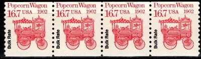 USA 1988  16.7¢ POPCORN WAGON 1902 TRANSPORTATION SERIES 4 STAMP SCOTT 2261 MNH - Image 1 of 3
