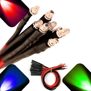 5 x LED precableados 12v 3mm RGB LEDs precableados 12 voltios cambio automático rápido 9v 6v - Imagen 1 de 2