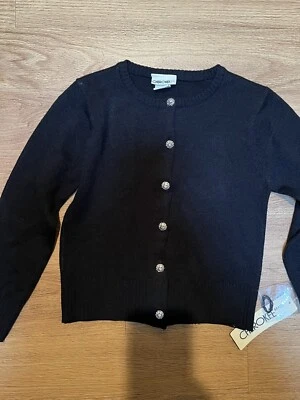 Niñas 4/5 Negro Suéter Estrás Botones Nuevo con Etiquetas Cherokee Fiesta de Navidad Elegante Foto 1 de 4