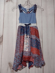 Jona Michelle Dress Girls 7 Red White Blue Sleeveless - Picture 1 of 8