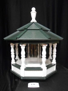 Large Vinyl Bird Feeder Amish Homemade Handmade Handcrafted White & Green - Picture 1 of 1