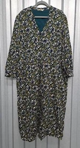 Seasalt Rose Cottage Size UK 20 Green Floral Needlecord Long Sleeve Maxi Dress - Picture 1 of 6