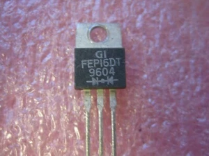 FEP16DT RECTIFIER DIODE COMMON CATHODE 16A 200V TO-220 (LOT OF 3) - Picture 1 of 4