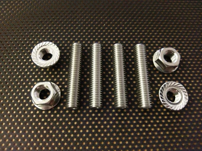 Yamaha XT600 Stainless steel exhaust mounting studs and flange nut kit Tenere - Image 1 of 4