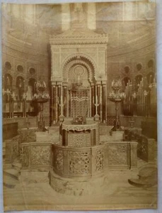 LARGE ANTIQUE ALBUMEN PRINT PHOTO – FIRENZE SYNAGOGUE ITALY FLORENCE - Picture 1 of 3