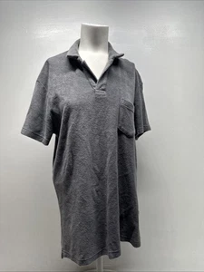 Orlebar braun Frottee Camp Poloshirt Kragen Kurzarm grau Medium - Bild 1 von 8