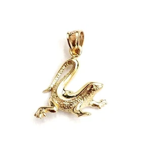 New 14k yellow Gold lizard Pendant animal charm gift fine jewelry 2g - Picture 1 of 12