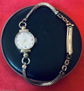 RELOJ PULSERA DAMA ELGIN VINTAGE DE LA SEGUNDA GUERRA MUNDIAL 1941 19 JOYAS ORO 14K RELLENO FUNCIONANDO - Imagen 1 de 12