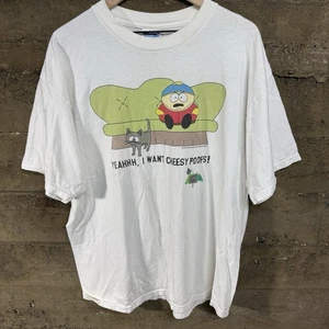 Vintage 1997 South Park Cartman Cheesy Poofs T-Shirt XL White Comedy Central - Picture 1 of 7