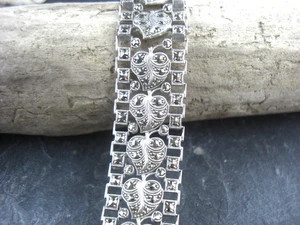 Armband Blatt Blätter florale Elemente 925er Sterling Silber - Picture 1 of 5
