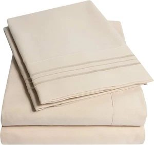 1500 Supreme Collection California King Sheet Sets King, Beige  - Bild 1 von 8