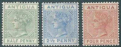 ANTIGUA Queen Victoria mint stamp trio - Image 1 of 2