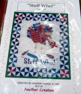 *LOVELY VTG "STUFF WHO!" Thanksgiving 28" x 32" Sharon BiesenPattern Uncut Quilt - Picture 1 of 2